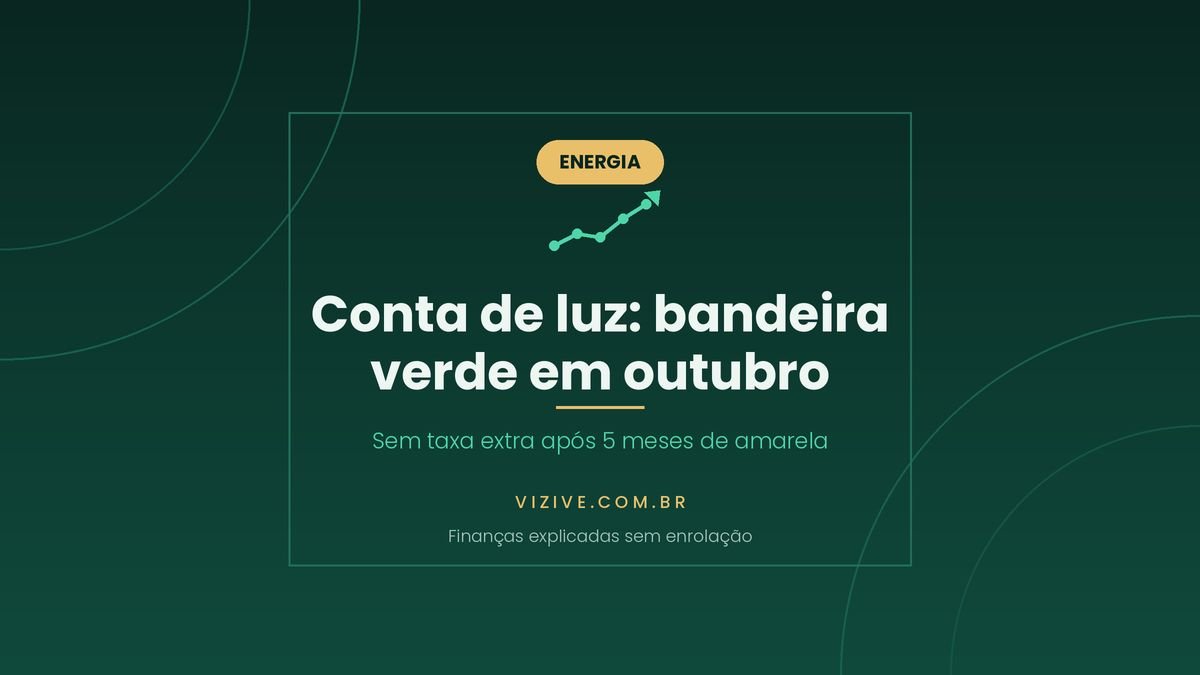 Conta de luz em outubro de 2026: bandeira verde, sem cobranca extra, depois de cinco meses de bandeira amarela Conta de luz em outubro de 2026: bandeira verde, sem cobranca extra, depois de cinco meses de bandeira amarela