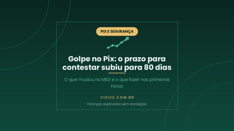 Novas regras do Pix: o prazo para contestar golpe pelo MED subiu de 30 para 80 dias, em vigor desde 1 de setembro de 2026