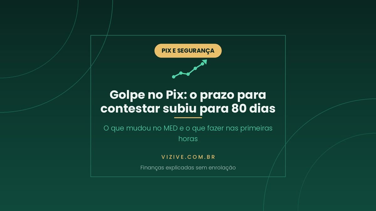 Novas regras do Pix: o prazo para contestar golpe pelo MED subiu de 30 para 80 dias, em vigor desde 1 de setembro de 2026